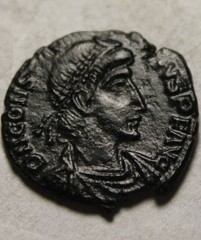 Constantius II spearing enemy horse rider 352AD Rare ancient Roman coin AQUILEIA
