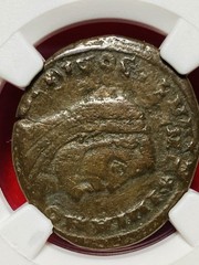 Divo Galerius AE Follis Siscia AD 312, FORTI FORTVNAE, EXTREMELY RARE, NGC, XF+!