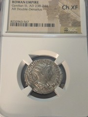 Gordian The 3rd Ar Double Denarius Silver..choice Extra Fine.