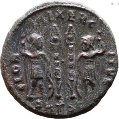 CONSTANTINE II as Caesar 317-337 Ancient Bronze Roman Coin GLORIA EXERCITVS 17mm