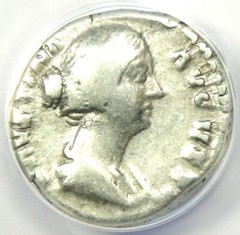 Faustina Junior AR Denarius Silver Coin 157-161 AD – Certified ANACS VF25