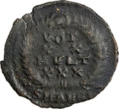 Constantius II Roman Coin AE Follis Antioch VOT XX MVLT XX Wreath 348 AD VF