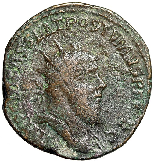 Postumus Double Sestertius “Fides, Two Standards” Very Fine