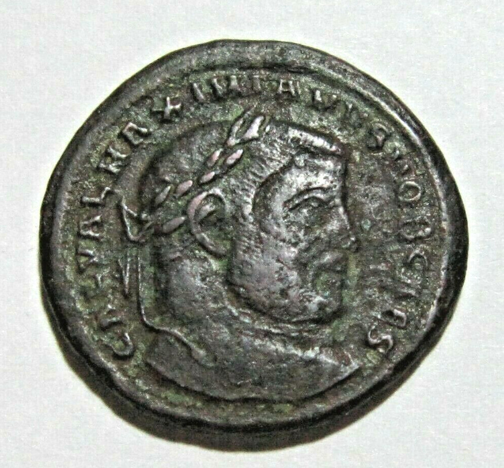 AE FOLLIS. MAXIMIANUS, THESSALONICA 302-303AD. GENIUS REVERSE.