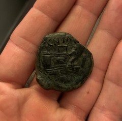 RARE CNAEUS POMPEY MAGNUS JR Ancient Roman Coin 46-5BC JANUS GALLEY RPC468 17.2g