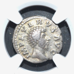 LUCIUS VERUS, AD 161-169, AR DENARIUS, NGC CERTIFIED, (636)