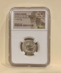 Roman Silver Antoninianus of Gordian III (AD 238-244) NGC(CH-XF)