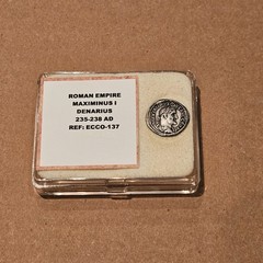 235-238 AD ROMAN EMPIRE MAXIMINUS I – ANCIENT DENARIUS SILVER COIN – W/COA