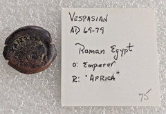 Coin, Egypt, Vespasian, Diobol, AD 69-79 Alexandria, Bronze Ancient