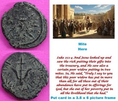 Quality Widows Mite Coin Holy Land Artifact Free Display Card Jesus Time @F819