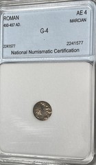 Eastern Roman Empire Marcian AE4 Nummus AD 450-457 NGC Genuine NNC Authenticated