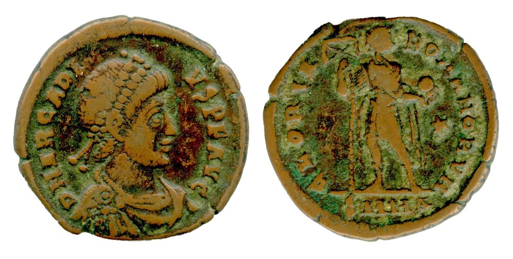 ROMAN ARCADIUS HERACLEA AD392-395 RIC IX 27b AE2 Bronze CENTENIONALIS 21-22.4mm
