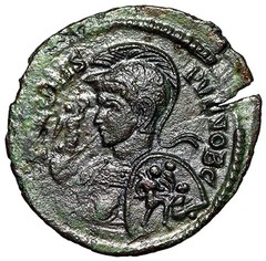 Crispus Caesar Nummus with Extremely Rare Portrait Type Trier Mint