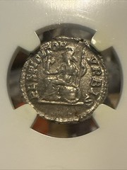 Roman Empire Ancient Septimius Severus, AD 193-211, AR Denarius | NGC AU Throne