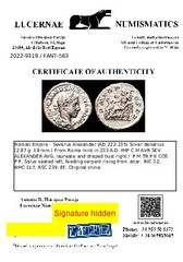 *Lucernae* Severus Alexander Denarius P M TR P II COS P P, Salus Rome 233 AD