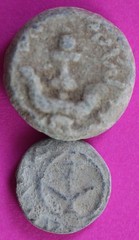 ORIGINAL Desert Patina 2 Widows Mites Herods Hoard Holy Land Artifact COA A21