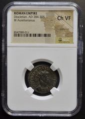 DIOCLETIAN, AD 284-305, BI AURELIANUS, NGC CERTIFIED, (671)
