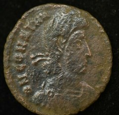CONSTANTIUS II ROMAN FOLLIS COIN – F CONDITION – AE 17mm 2.3 GRAMS