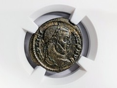 Licinius I Roman Empire AE3 Nummus NGC MS Ancient Victory Two Captives Slaves