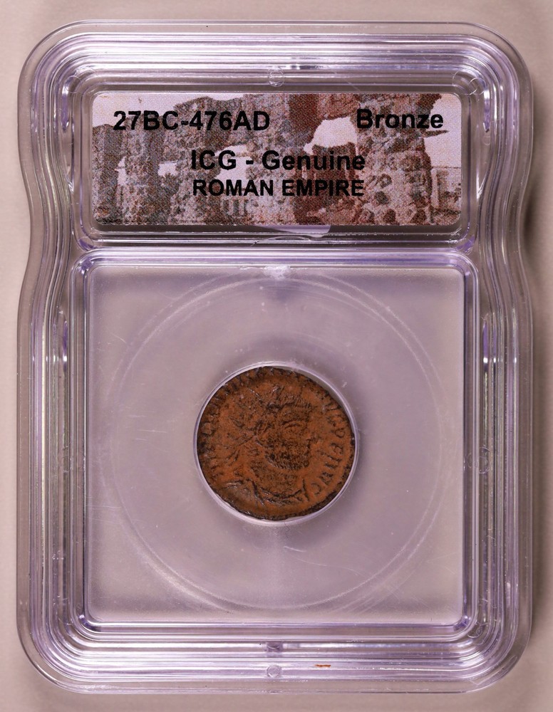 27BC-476AD Roman Empire Bronze ICG Genuine ***RARE ORIGINAL ANCIENT COIN***