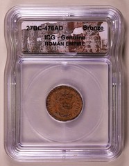 27BC-476AD Roman Empire Bronze ICG Genuine ***RARE ORIGINAL ANCIENT COIN***