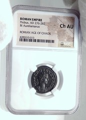 PROBUS Authentic Ancient 277AD Lugdunum Roman Coin FELICITAS NGC Ch AU i81652