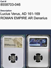 Emperor Lucius Verus Silver Denarius 161-169AD NGC Genuine Roman Coin Scarce