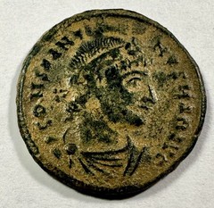 Constantine I, Alexandria, SMALB, RIC VII 58, Soldiers, Nice Desert Patina