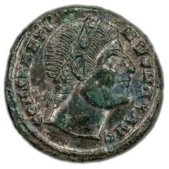 Ancient Rome AD 327 Constantine I AE Follis Coin RIC #32 3.24g 19mm