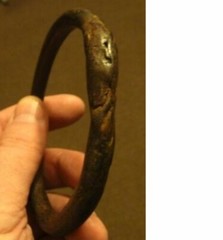 Ancient Roman Artifact Iron arm bracelet 100AD -400ADSize :95mmOD/83mmID/8mm