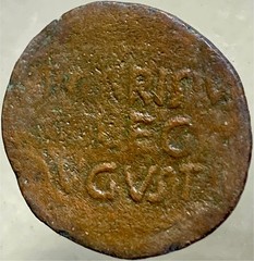 25BC-23BC Emperor Octavian Augustus P Carisius Leg Augusti Ancient Roman As Coin