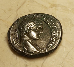 ELAGABALUS 219AD Antioch Eagle Large Authentic Ancient Silver Roman Coin