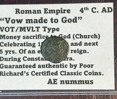 Constantius II 337-351 Antioch “Vow to God/People” VOTXX MULTXXX. NICE AE15 CB95