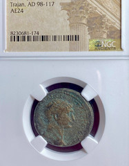 Emperor Trajan 98-117 AD NGC Certified Ancient Roman Coin AE24 Genuine Bronze