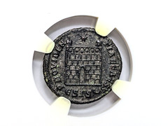 Constantine II Roman Empire Nummus NGC AU Camp Gate Castle Keep Ancient Caesar