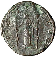 Postumus Double Sestertius “Fides, Two Standards” Very Fine