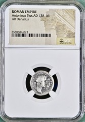 Roman Emperor Antoninus Pius Silver Denarius 138AD-161AD NGC Genuine Coin