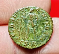 Constantius II AE Nummus Siscia AD 350-355, GLORIA ROMANORVM, EXTREMELY RARE, VG