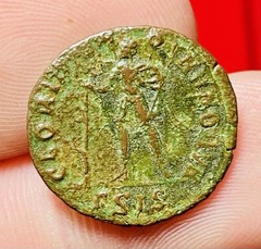Constantius II AE Nummus Siscia AD 350-355, GLORIA ROMANORVM, EXTREMELY RARE, VG