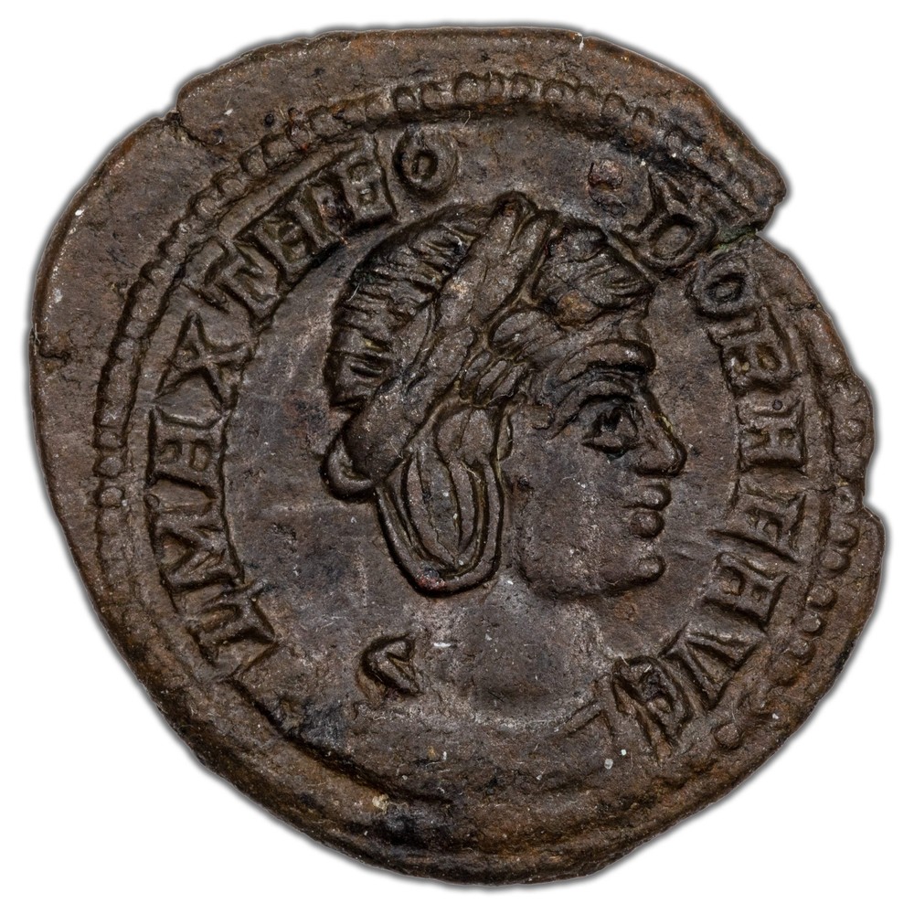 Ancient Rome AD 338-40 Theodora AE Follis Coin RIC #43 1.67g 18mm