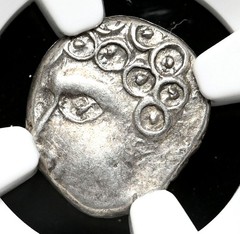CELTIC, Central Gaul. Sequani. 1st Century BC. Quinarius, Boar, NGC VF