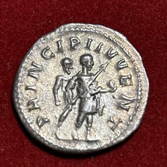 Philip II Antoninianus Ancient Roman Empire Silver 244-247AD Rev Philip +Soldier