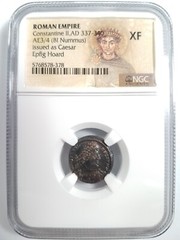 Constantine II Roman Empire BI Nummus AE3/4 NGC XF Ancient Epfig Hoard Pedigree