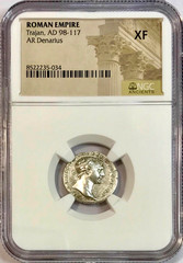 Exceptional 98-117 AD Trajan Ancient Roman Silver Denarius “OPTIMO PRINC” NGC XF