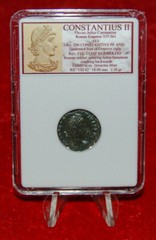 Ancient Roman Empire Coin CONSTANTIUS II Roman Soldier Spearing Fallen Horseman