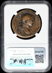 Trajan (AD 98–117) – AE Sestertius “Bridge over the Danube” – NGC Certified