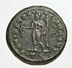 AE FOLLIS. MAXIMIANUS, THESSALONICA 302-303AD. GENIUS REVERSE.