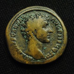 Æ Sestertius Marcus Aurelius as Cæsar Rv Minerva 22.70 grams 31-2mm Rome AD 146