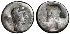 Error Strike Augustus Quinarius “Portrait / Incuse Portrait, Brockage”