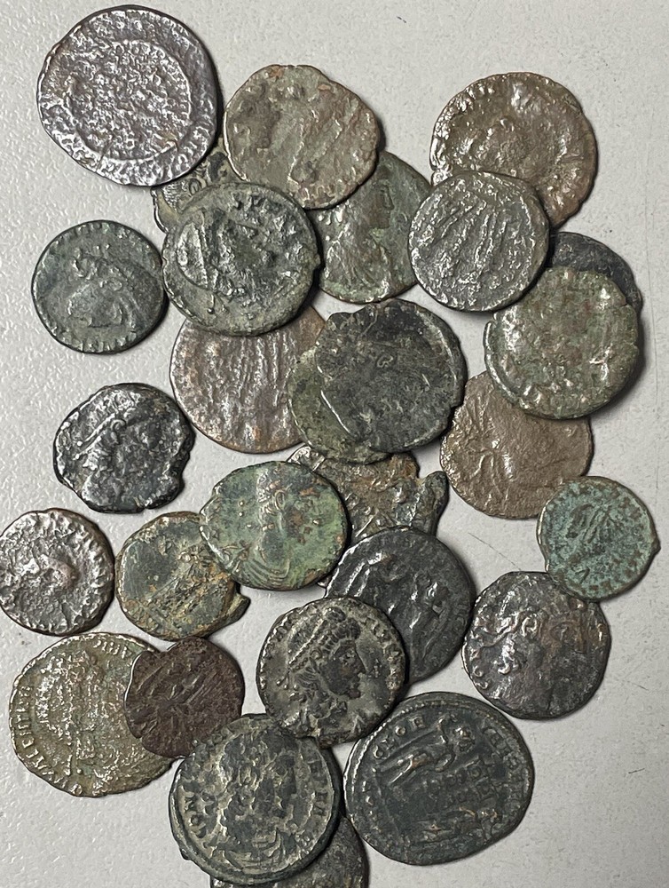 Ancient Roman Coin Collecting Kit, 5 VG Coins, Photo ID Instructions